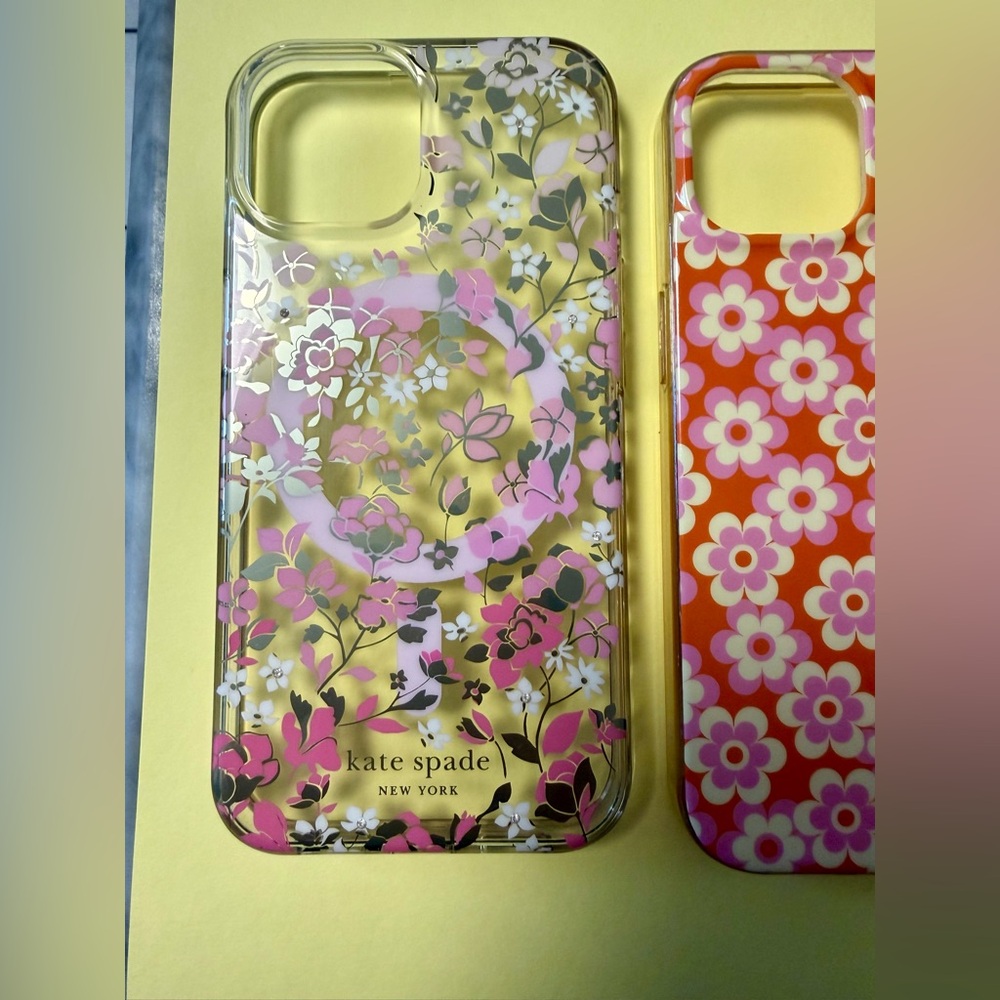 iPhone 14 cases (Kate Spade Pink & Clear Floral, Target brand, & Speck) Set of 3